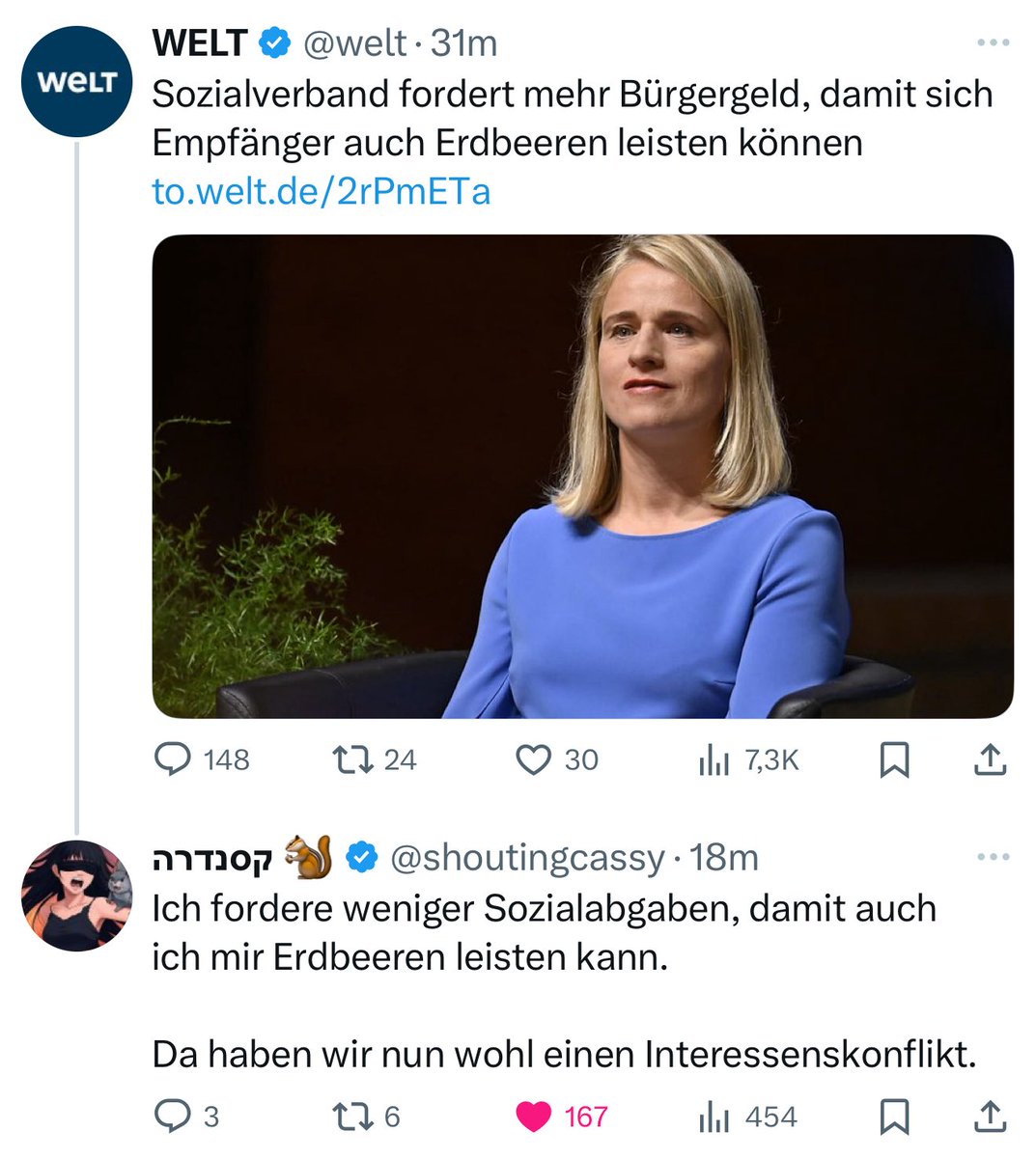 Gert_Woellmann's tweet photo. Sie suggerieren „Erdbeeren für alle! ✊🏼🚩“.
Die Erdbeeren-Situation: