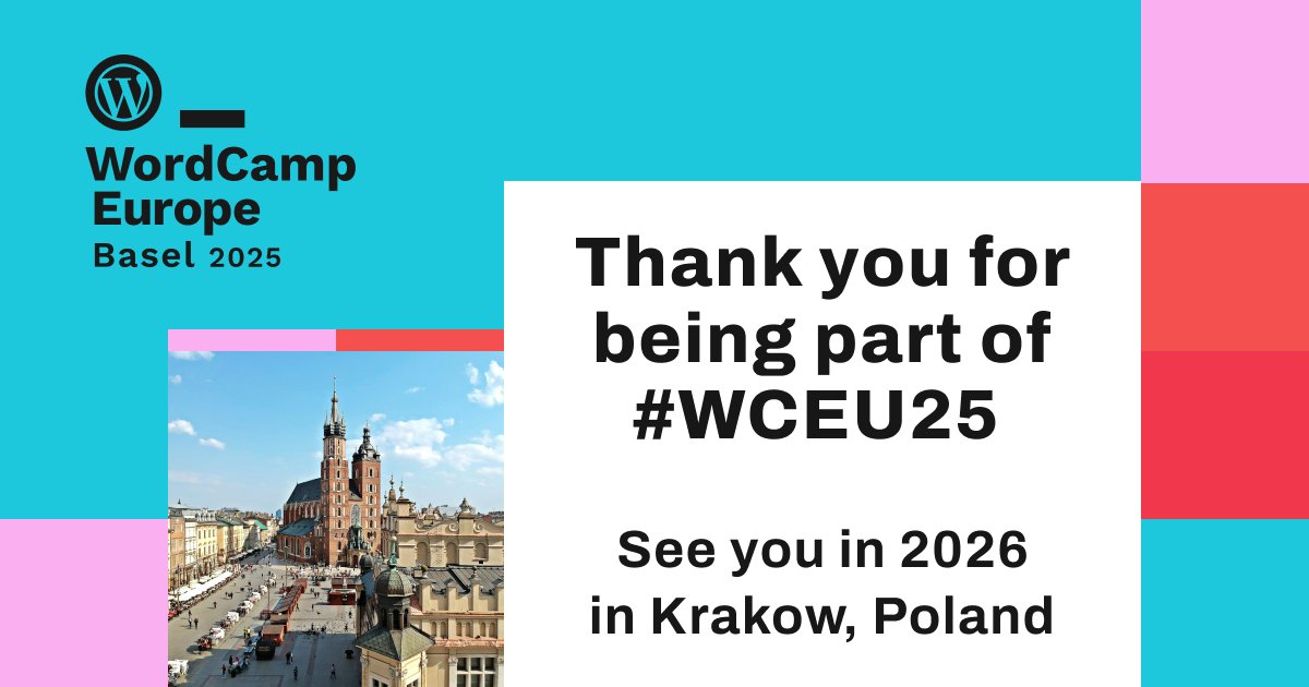 That’s a wrap on #WCEU2025 — thank you for joining us in Basel!

We’ve loved every moment with this amazing community.

See you next year at ICE Kraków Congress Centre, 4–6 June 2026, in Kraków, Poland! 

#WCEU