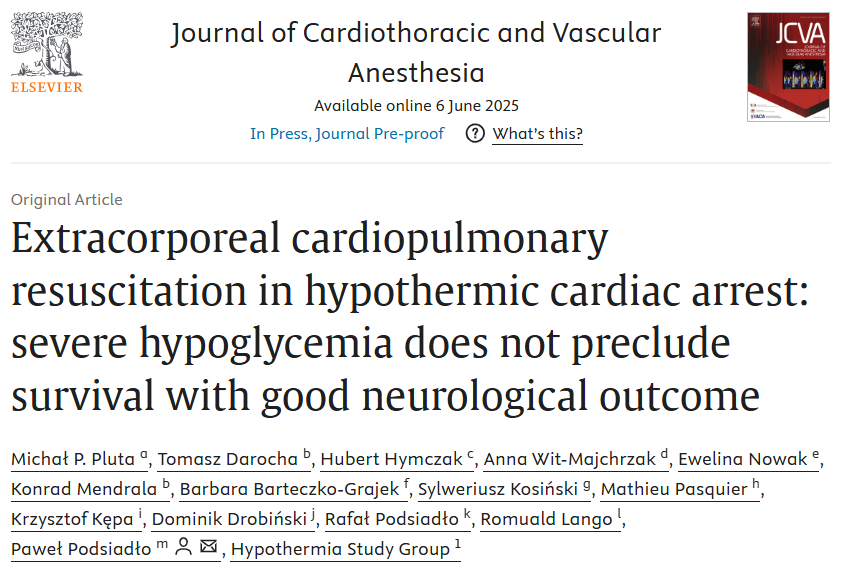 Micha82564634's tweet photo. In patients with hypothermic cardiac arrest, glucose concentrations in the range between 0.9 and 3 mmol/l (16 – 54 mg/dl) before extracorporeal cardiopulmonary resuscitation do not rule out survival with good neurological outcome. https://t.co/7lnZmVWYBX
