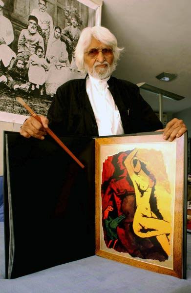 #Stop_Husain_Art_Auction
Keyword : M F Husain
हिंदू देवी-देवताओं और भारतमाता के नग्न   चित्र बनाने वाले चित्रकार एम.एफ. हुसैन के 25 पेंटिंग्स की नीलामी 12 जून को मुंबई  में होनेवाली है।  धर्मप्रेमियों द्वारा ट् वीटर अभियान में सम्मिलित होकर राष्ट्र-धर्म रक्षा  मे शामिल हों