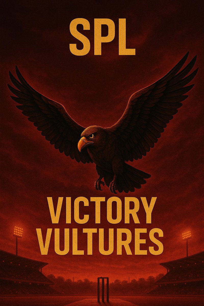 sahil28_2007's tweet photo. 🦅 VICTORY VULTURES – GROUP 4
👁 Eyes on the prize. Claws on the game.
This squad doesn’t chase — they wait, strike, and finish 🏏💀
The 16 predators of Group 4 are here to feed on every mistake 💣
Victory isn’t their goal — it’s their habit 🏆
#VictoryVultures #SPLSeason2 https://t.co/ehG8JZwCGB