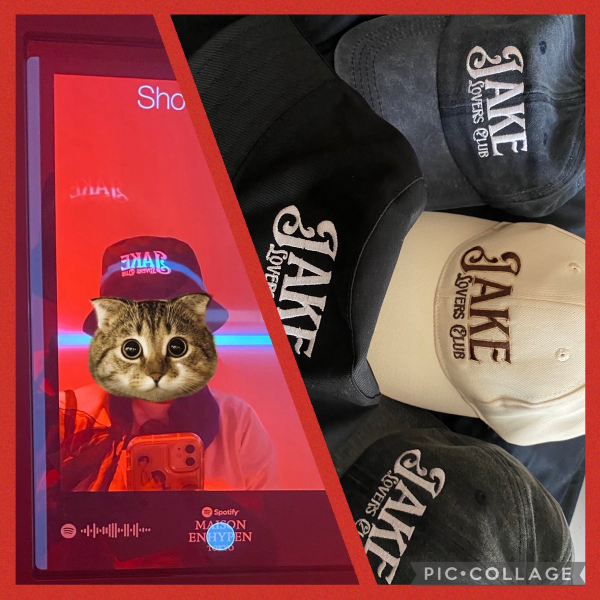 #SpotifyMAISONENHYPEN に行ってきました。お願いしていたJAKEの帽子も届いて、早速かぶって行った。写真を撮る時にSpotifyのお姉さんが帽子にライトを合わせてくださって映えました。
ステキなイベントと、ステキな帽子。ありがとうございました♡
<a href="/ProjectJakePH/">PROJECT JAKE PH</a> さん
<a href="/en_jay420_/">Hana🌻</a> さん