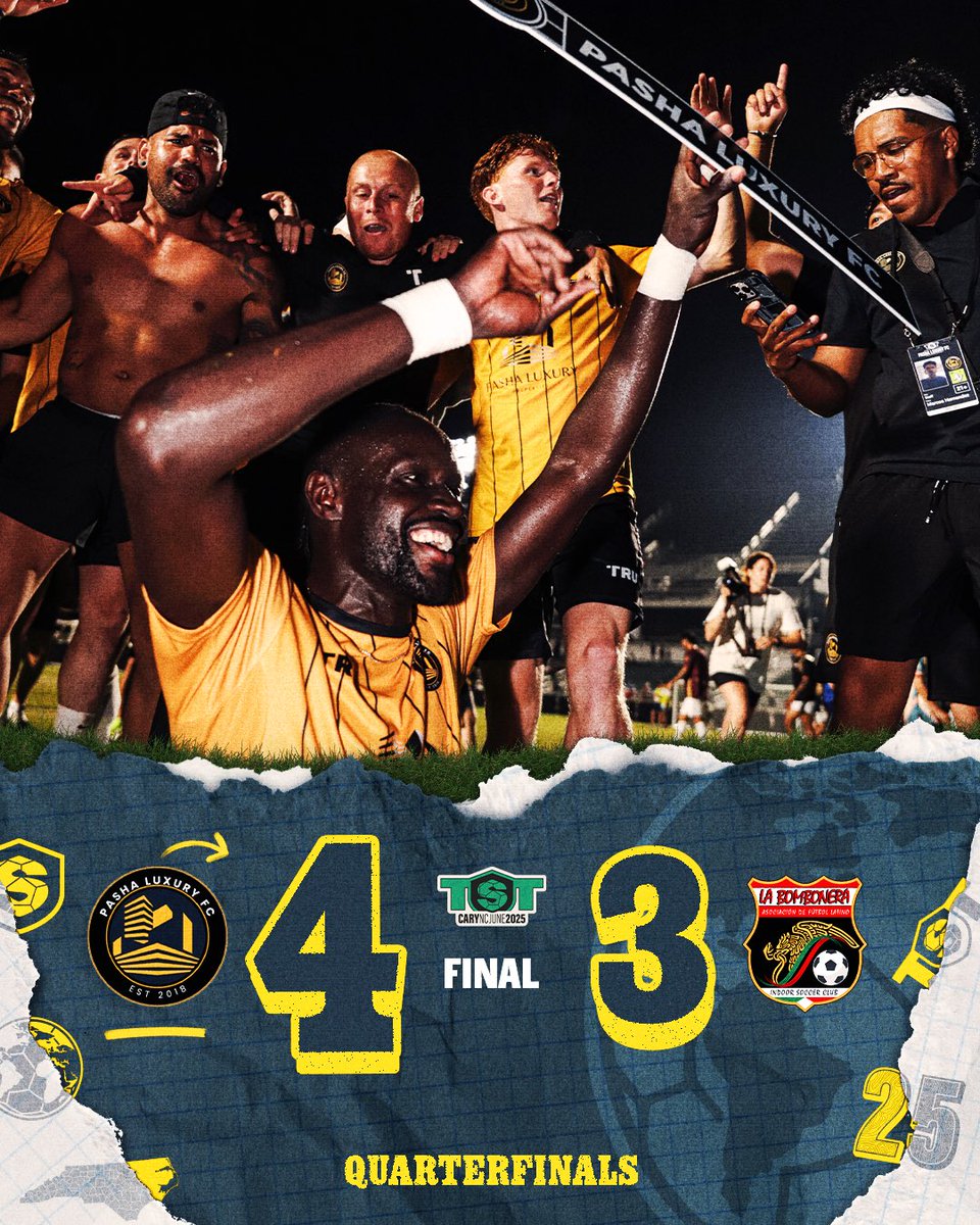 TST (@tst7v7) on Twitter photo BREAKING: Pasha Luxury FC has advanced to TST’s Semifinals after knocking off the defending champs!!!!!
This team of <a href="/premierleague/">Premier League</a> legends are TWO WINS AWAY FROM $1MILLION!!!!! BREAKING: Pasha Luxury FC has advanced to TST’s Semifinals after knocking off the defending champs!!!!!
This team of <a href="/premierleague/">Premier League</a> legends are TWO WINS AWAY FROM $1MILLION!!!!!