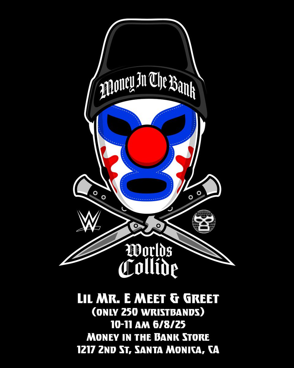 COME MEET LIL MR. E THIS SUNDAY @ THE MONEY IN THE BANK POP UP IN SANTA MONICA CELEBRATING OUR OFFICIAL COLLAB WITH <a href="/WWE/">WWE</a> 🔥🔥🔥