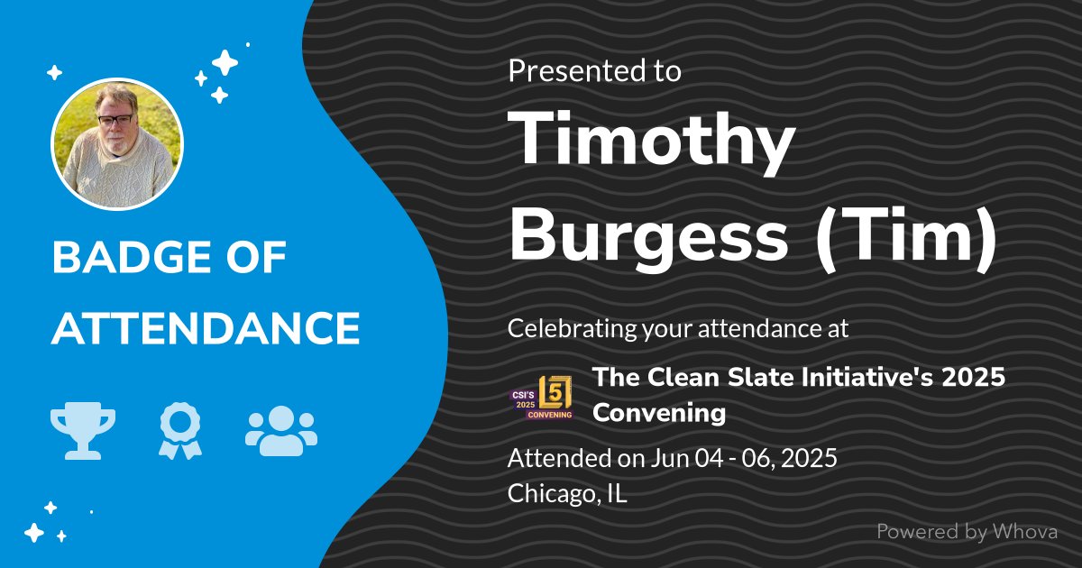 🎉 Just had an incredible experience attending The Clean Slate Initiative's 2025 Convening! 🎉  - via #Whova event app