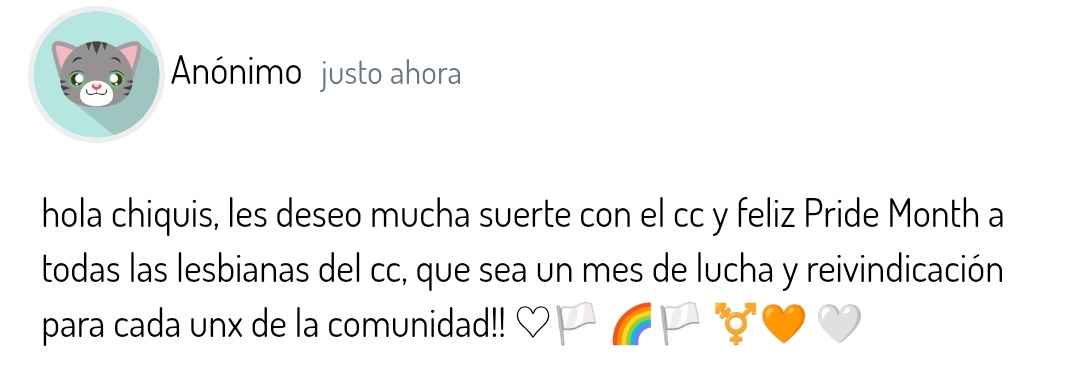 Muchísimas gracias linda, incluso si ahora el CC es pequeño, les agradecemos un montón por su apoyo, feliz pride y recuerden, nunca se sientan avergonzades de ser ustedes ♡⁠˖⁠꒰⁠ᵕ⁠༚⁠ᵕ⁠⑅⁠꒱

-🪼