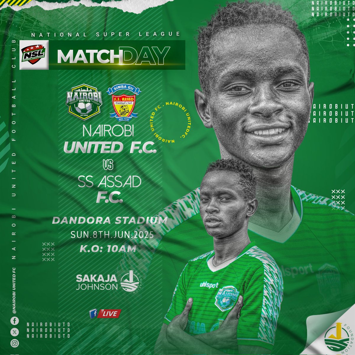 𝐌𝐚𝐭𝐜𝐡𝐃𝐚𝐲👊👊

𝐍.𝐁:- kick-off is set for 10am
Let's get the job done 👍👍 

#lazimaiwork 
#WeAreNairobiUnited 
#NaiBois 
#NaiGeng