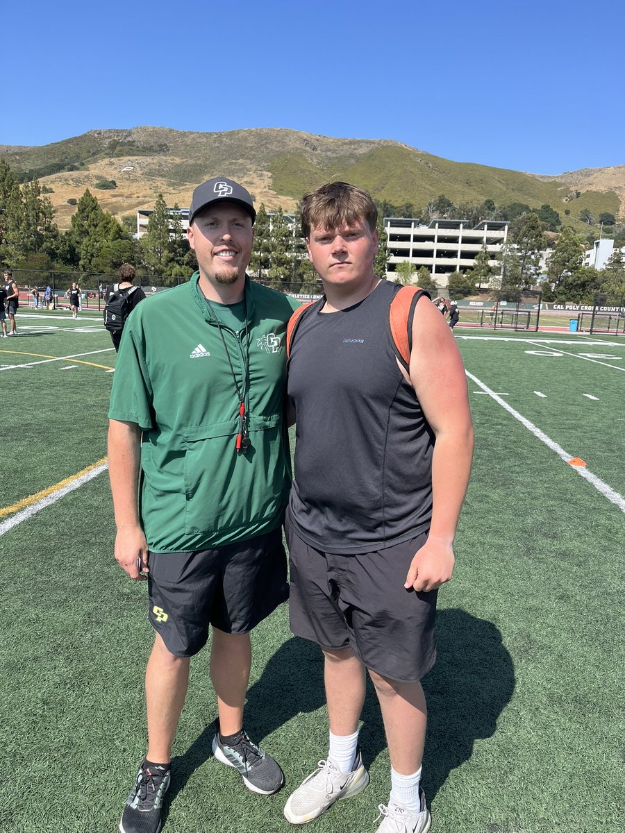 CarterEdmonds76's tweet image. Great camp at cal poly today @CoachWulff @CoachRyanPayne