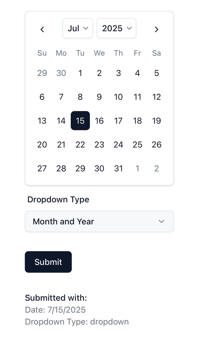 _jakeCodes's tweet image. Good weekend win, already got the new @shadcn calendar blocks integrated with my React Router form library built on the Remix Hook Form by @forge42dev