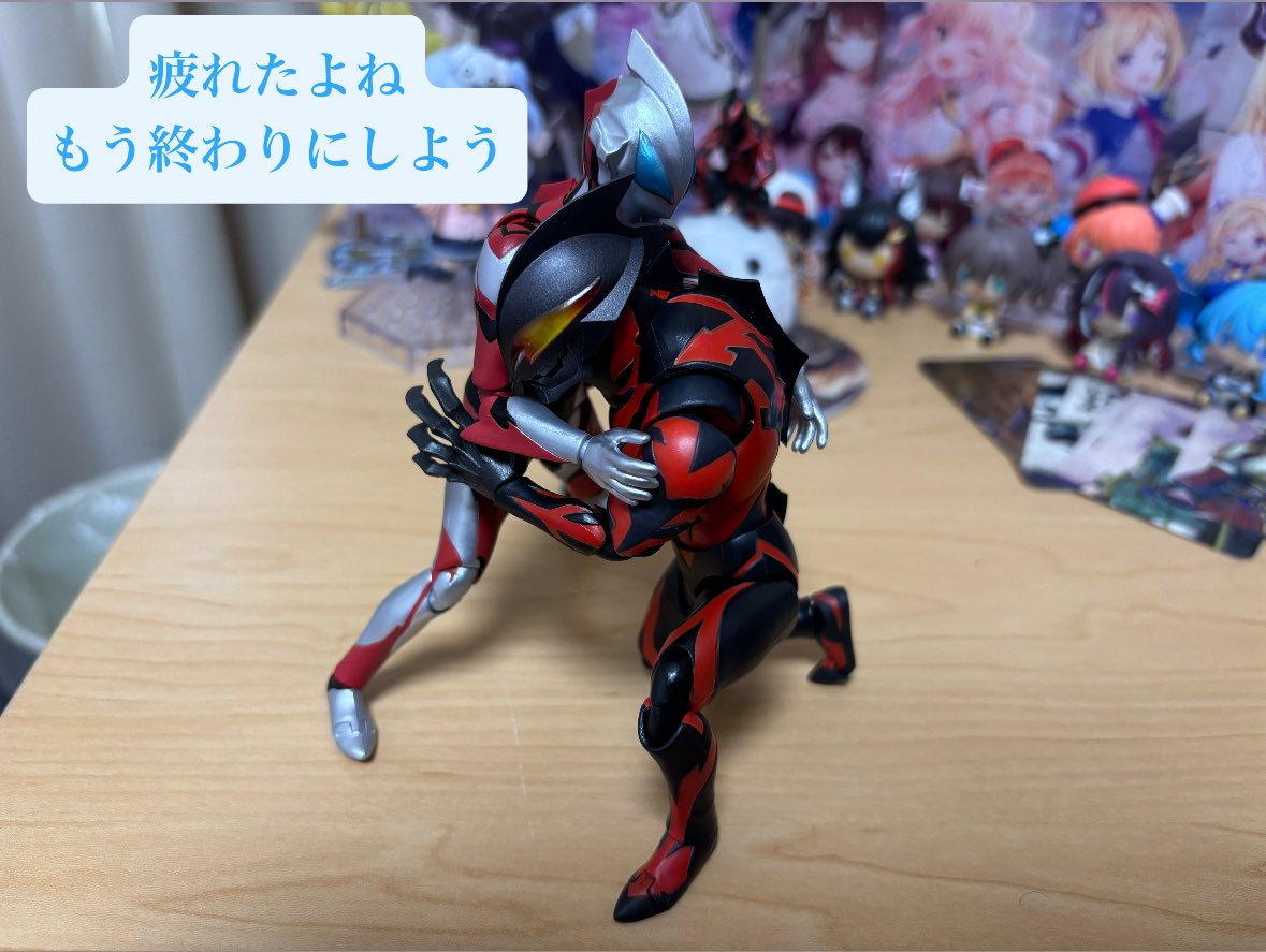 DHs_Yoshi's tweet photo. ショップにふらっと���ったら置いてあったので買った。
ベリアル様めちゃくちゃイイ👍
ジードと並べるの最高！

 #ウルトラマンジード 
 #ウルトラマンベリアル 
 #ULTRAMAN 
 #TAMASHIINATIONS https://t.co/pWZQFN4fVV
