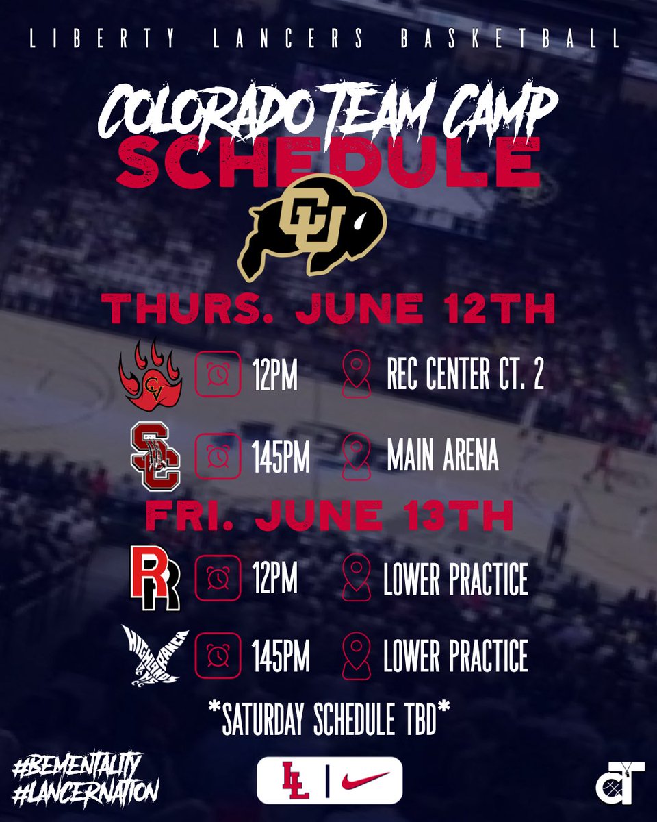 Our Varsity Schedule for <a href="/CUBuffsMBB/">Colorado Men's Basketball</a> Team Camp‼️

#BeMentality | #LancerNation