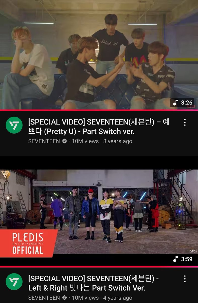 inherlude's tweet image. svt, in honor of ur 10th anniversary, might i suggest something u should bring back? PART SWITCH VER like let's not forget history now, shall we?