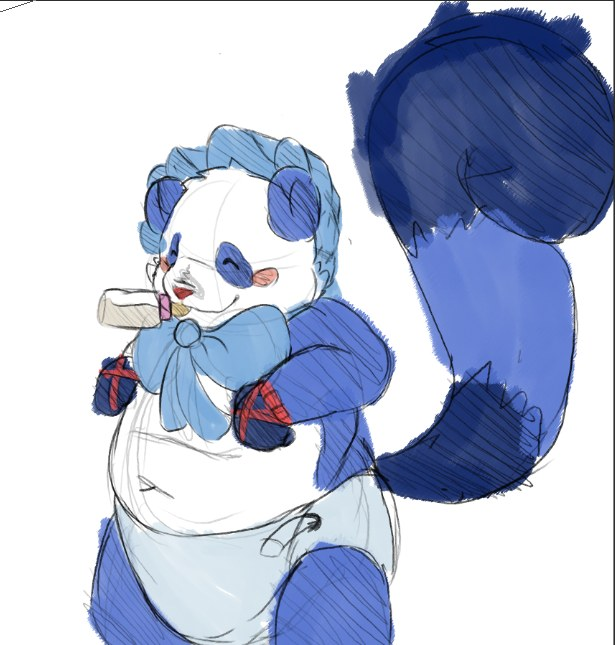 Old Sketch of a chubby panda