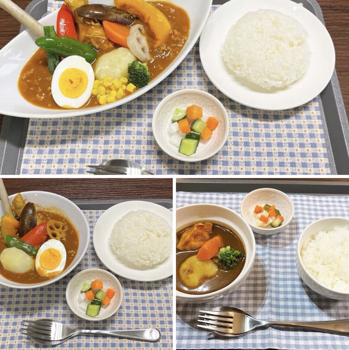 fbussankan's tweet image. 6/9(月)~6/12(木)の飲食コーナーは、
福島市の「SORA(ソラ)-Music Square-」が出店🍛✨
メニューは
「もりもり野菜スープカレー」1300円
「オリジナルスープカレー」 1100円
「ハーフスープカレー」 650円
「焼チーズカレー」 850円
皆様のご来館をお待ちしております♪