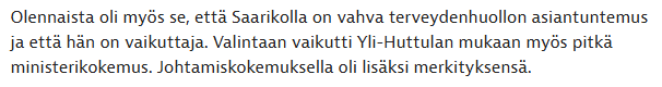 Miten tämä vahva tietämys terveydenhuollosta ilmenee?

iltalehti.fi/politiikka/a/1…