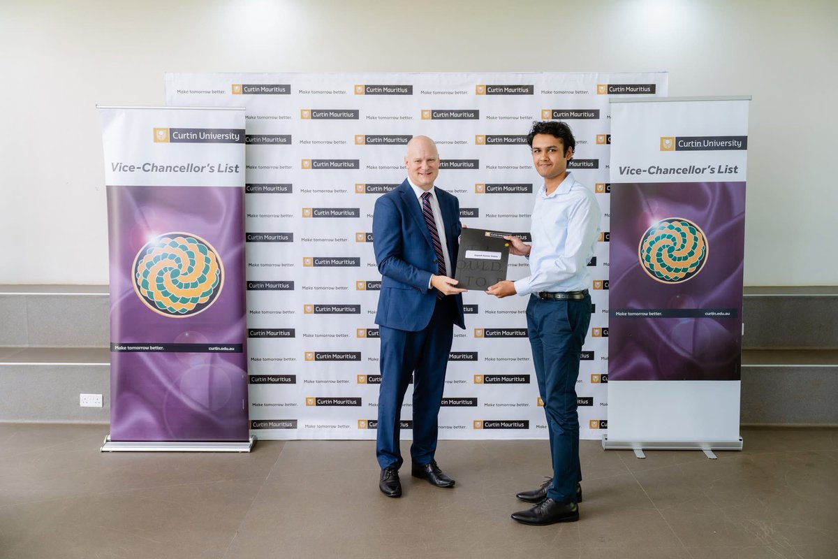 Kate Chamley (@aushc_mu) on Twitter photo Congratulations to the 49 students @Curtin Mauritius who are amongst the top 1% undergraduate students ๐ who have claimed a place on the prestigious Vice-Chancellorโs List ๐. Well done & welcome to the #AusGlobalAlumni family! ๐๐ฆ๐บ ๐ฒ๐บ#StudyAustralia
facebook.com/share/p/1AFU2Jโฆ Congratulations to the 49 students @Curtin Mauritius who are amongst the top 1% undergraduate students ๐ who have claimed a place on the prestigious Vice-Chancellorโs List ๐. Well done & welcome to the #AusGlobalAlumni family! ๐๐ฆ๐บ ๐ฒ๐บ#StudyAustralia
facebook.com/share/p/1AFU2Jโฆ