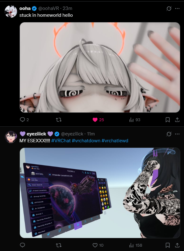 There are two types of people when VRChat goes down..