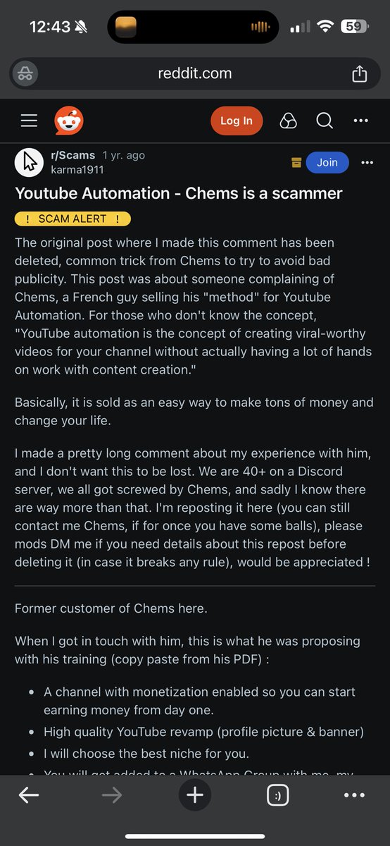 sunnyc2016's tweet photo. If you google “chems youtube automation” you will see there is an entire Reddit community who have been a victim of @FacelessChems 

My goal is to create awareness so that others don’t fall victim to this criminal. Guys just look up on google and you will find a lot of proof. Be safe! @YouTube @YouTubeCreators @X @XCreators @instagram