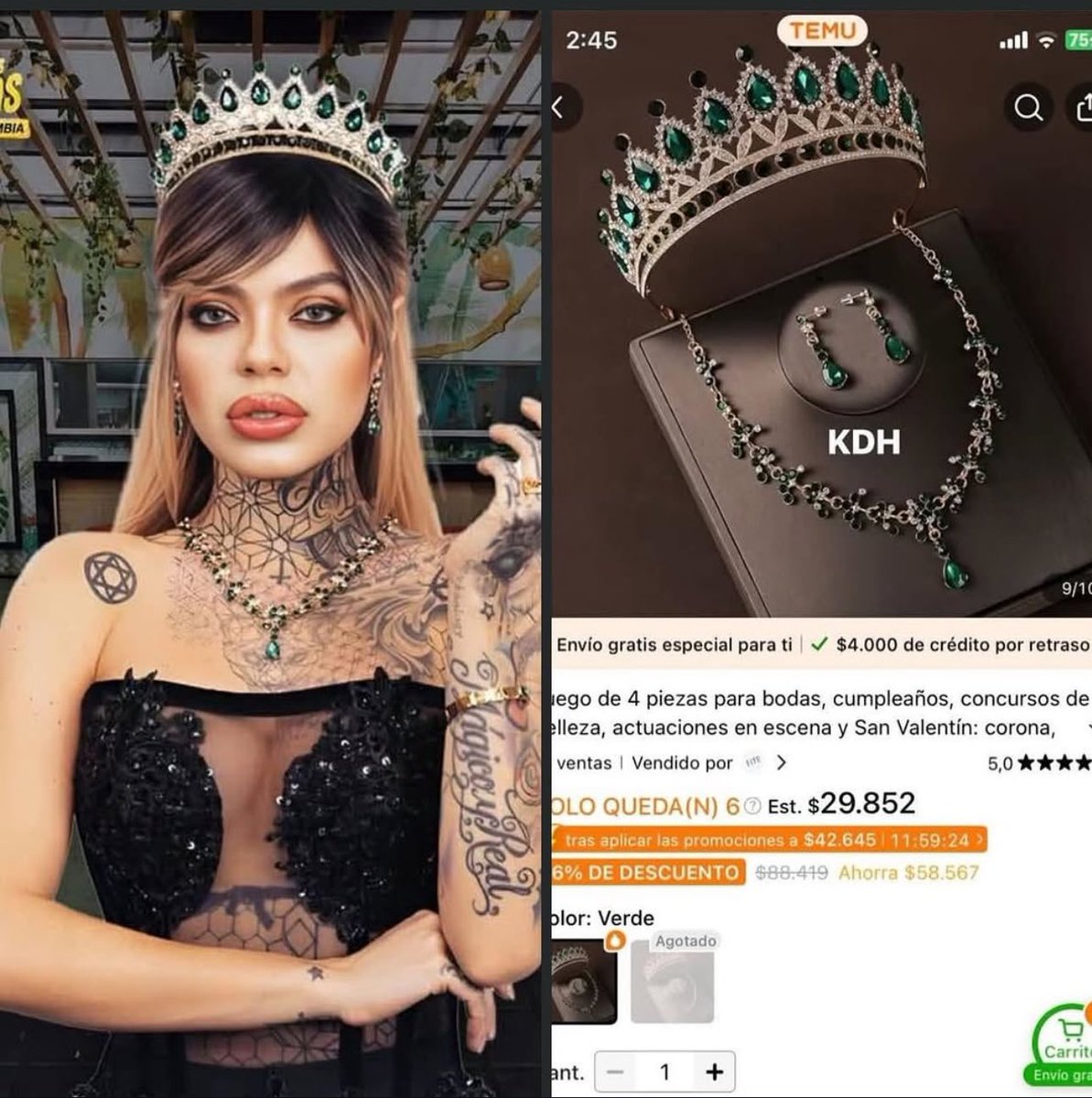 La reina…pero de temu.