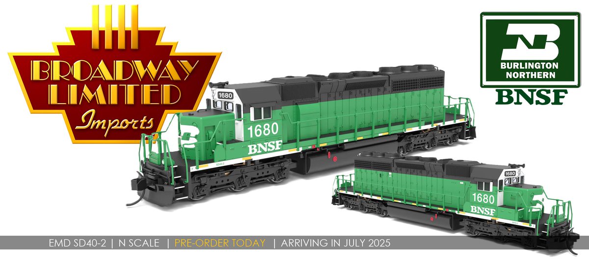 Switch Tower Hobbies (@switchtowerhob1) on Twitter photo TODAYS PRODUCT SPOTLIGHT!
Introducing the all new EMD SD40-2's in N Scale from <a href="/BLITrains/">Broadway Ltd Imports</a> are HOT and Coming Soon! Available in a variety paint schemes.
Pre-Order Today: switchtowerhobbies.com/switchtowerhob… TODAYS PRODUCT SPOTLIGHT!
Introducing the all new EMD SD40-2's in N Scale from <a href="/BLITrains/">Broadway Ltd Imports</a> are HOT and Coming Soon! Available in a variety paint schemes.
Pre-Order Today: switchtowerhobbies.com/switchtowerhob…
