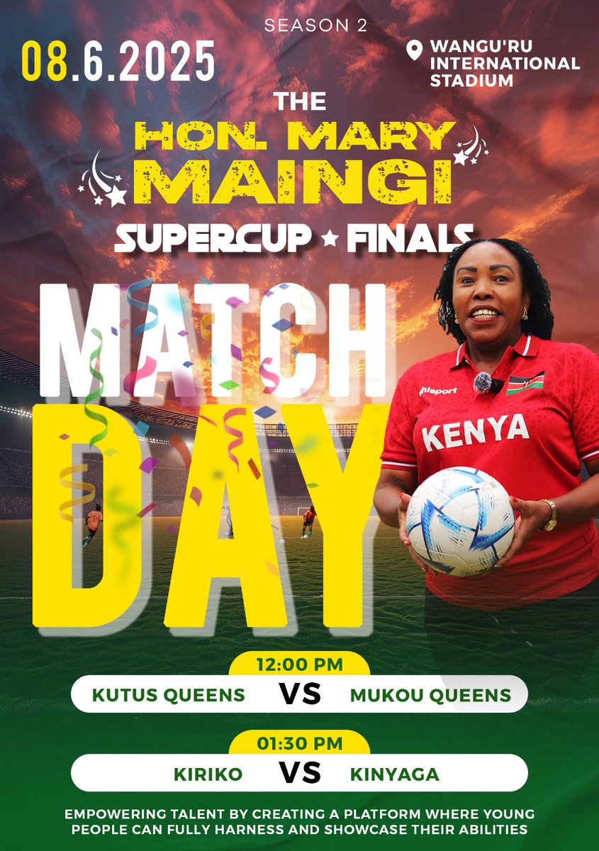 The long anticipated day is finally here. May the best team win. See you at Wang'uru Stadium.