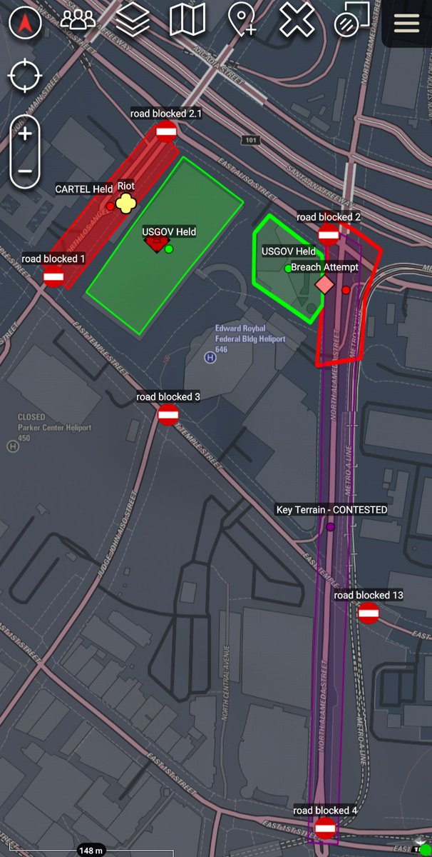 s2_underground's tweet image. Slight update. Not many details/position data easily confirmable, I'm afraid. Roadblock positions are per LAPD statements on social media, but the situation is highly dynamic.