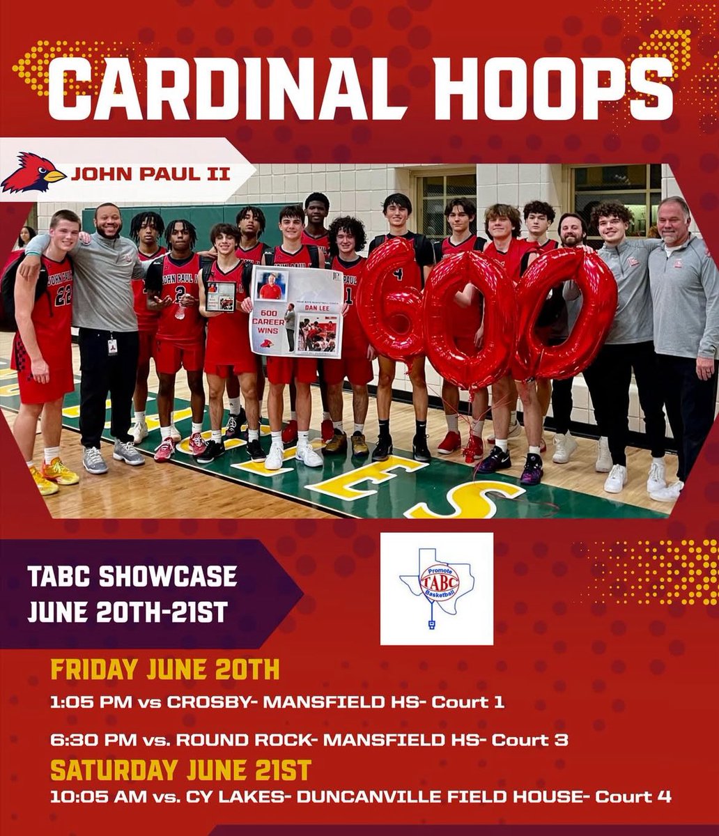 Schedule for the TABC Showcase this summer! <a href="/JPIIHSSports/">JPIIHS Athletics</a>