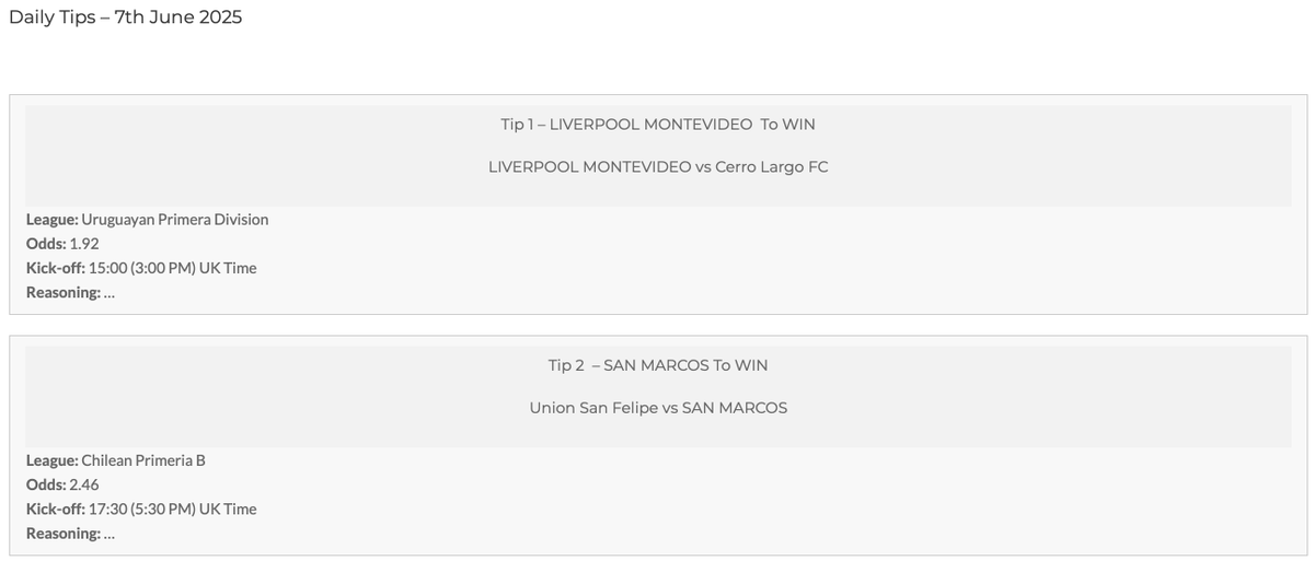 Football_TipsFc's tweet image. Morning Guys 👋 Today’s tips are now live, covering matches in the Uruguayan Primera Division 🇺🇾 and Brazilian Serie B 🇧🇷.

We’ve had some good wins over the past week, including yesterday’s picks:
✅ Liverpool Montevideo to beat Cerro Largo
✅ San Marcos to win away at Unión San…