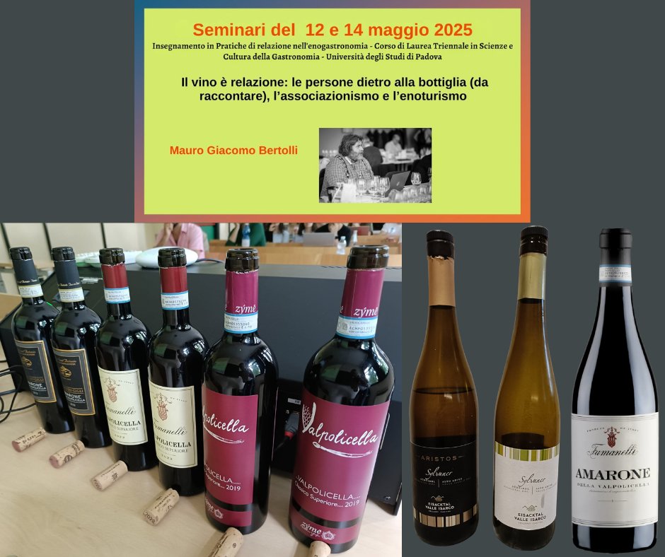 ItaliadelvinoC's tweet photo. IL VINO È RELAZIONE 12-14 maggio 2025
Seminari di Mauro Giacomo Bertolli:
Università di Padova, in Scienze e Cultura della Gastronomia
https://t.co/zWc5gpQrWm
#unipd #italiadelvinobertolli
#Zýmē #Fumanelli #TenutaSantAntonio
#CantinaValleIsarco #HelmuthKöcher
#Veronese #Vizioli https://t.co/Uvf8HTItoA