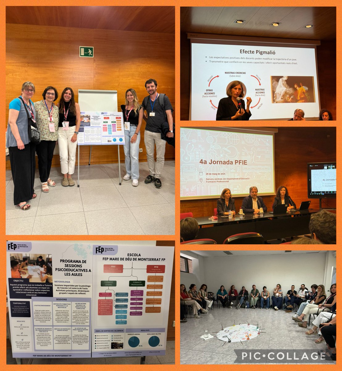 fepmontserratfp's tweet photo. L’equip docent de l’@fepmontserratfp participa a la 4a Jornada de PFIE del Departament d’Educació i Formació Professional, presentant el nostre centre i les sessions psicoeducatives de tutoria. Compartint experiències i aprenentatges! 💬📘 #PFIE @escolesFEP https://t.co/8YNBOALYAq