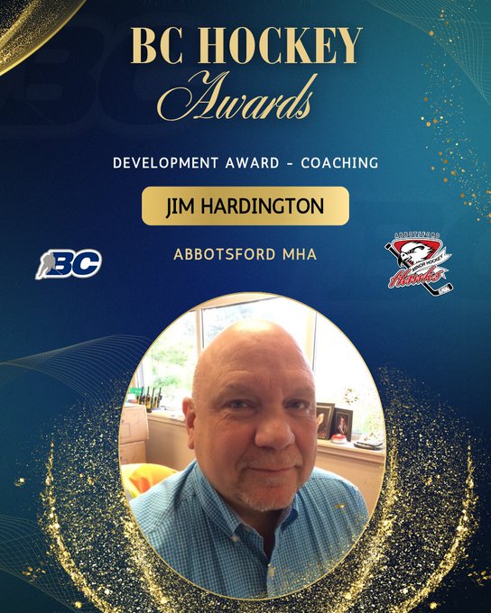 Congrats to Jim Hardington from Abbotsford MHA who is the recipient of the BC Hockey Development Award - Coaching! <a href="/abbotsfordminor/">AbbotsfordMHA</a> 
📸<a href="/BCHockey_Source/">BC Hockey</a>
