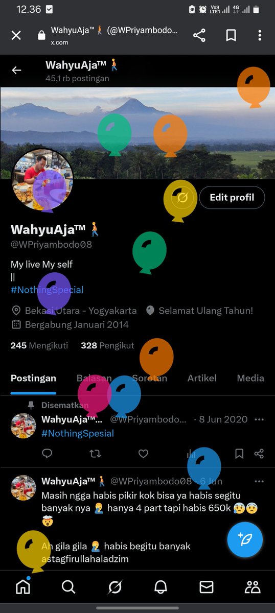 WPriyambodo08's tweet photo. Selamat ulang tahun diri sendiri 😁😂
Semoga...semoga selalu ada hal" baik di tahun ini hingga ketemu di tahun depan bulan Juni Aamiiin ya Allah 🤲

Ya nadi kuning bikin sendiri dengan pendamping nya cukup sederhana tapi nikmat untuk diri sendiri. https://t.co/RuJqs7eW17