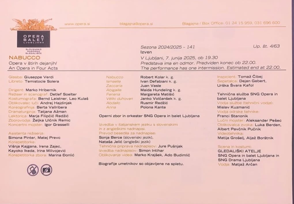 maidahundeling's tweet image. G.Verdi: Nabucco- #ABIGAILLE 
4.6.+7.6.2025 SNG Nationaltheater Ljubljana- OPERA 
🎶🎵🎼💃🗡🔥👼💀🥰🙏💝🎊