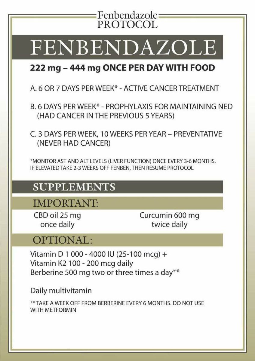 Fenbendazole protocol is widely regarded as a highly effective broad-spectrum dewormer and parasite cleanse, also showing promise as potential cancer treatment.

We’ve seen impressive results using fenbendazole from Myedpill.Us for my sister’s advanced breast cancer.