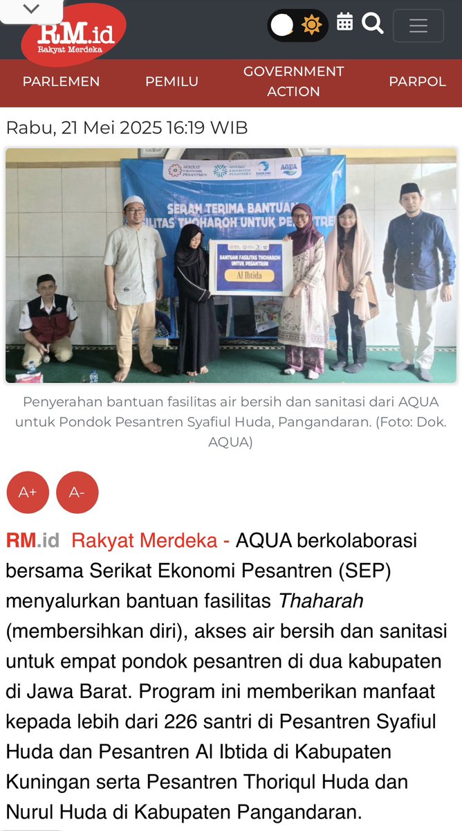 Kalo bukan karena artikel ini, gak mungkin kaget. Yang bener aja akses air bersih yang layak di ponpes baru sampe setengahnya :'(((

rm.id/baca-berita/hu…