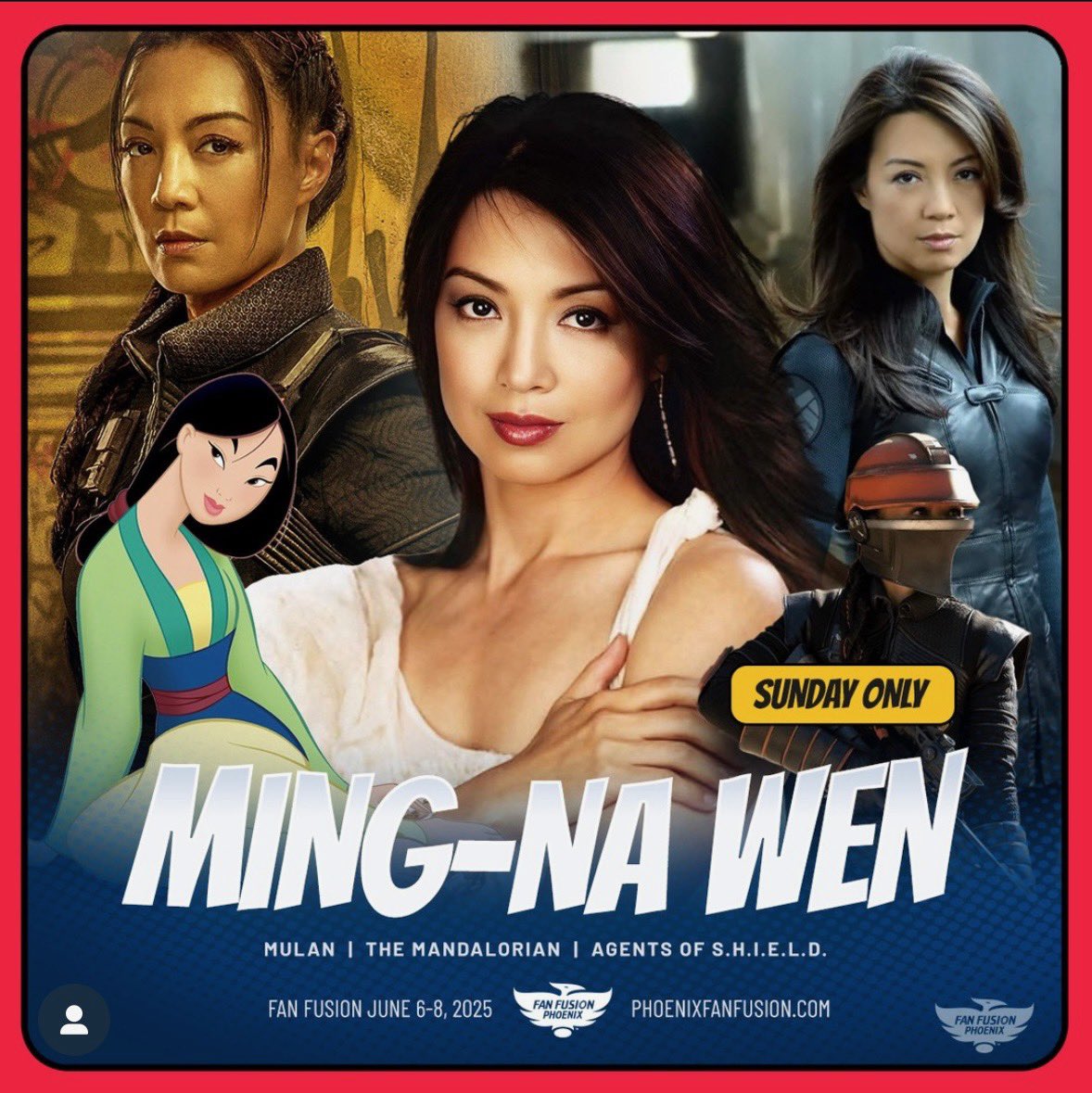 MingNa's tweet image. Coming to Phoenix Fan Fusion tomorrow, SUNDAY June 8th ONLY!! Let's close this joint together! Come by and say hi! 💖❤️