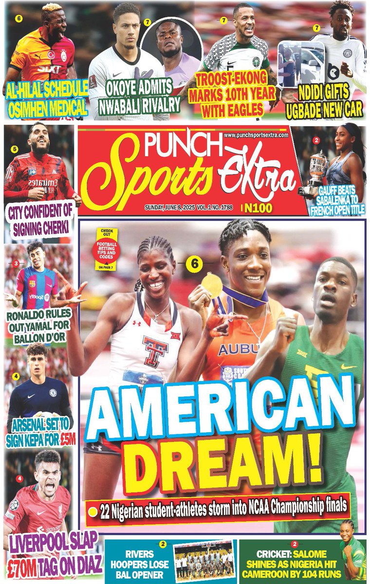 08 JUNE 2025 HEADLINES <a href="/CoverpagesNg/">Cover Pages</a>