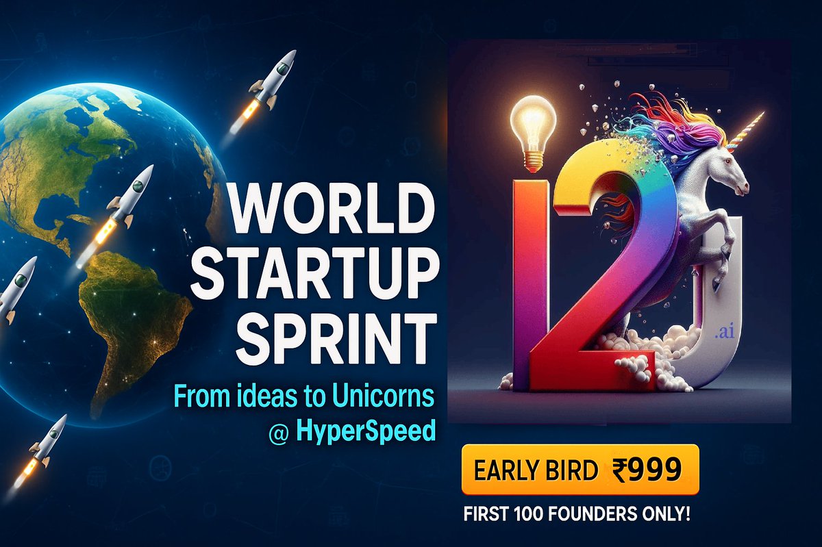 Girishbh's tweet photo. 🚀 #1: You deserve global recognition. Why should YOU join the   #WorldStartupSprint? Share your reason with #1001ReasonsWSS — one lucky   founder gets FREE entry & Gobal Spotlight! https://t.co/Do6gN995w3 The winning registrant will get the money back & lot more goodies!