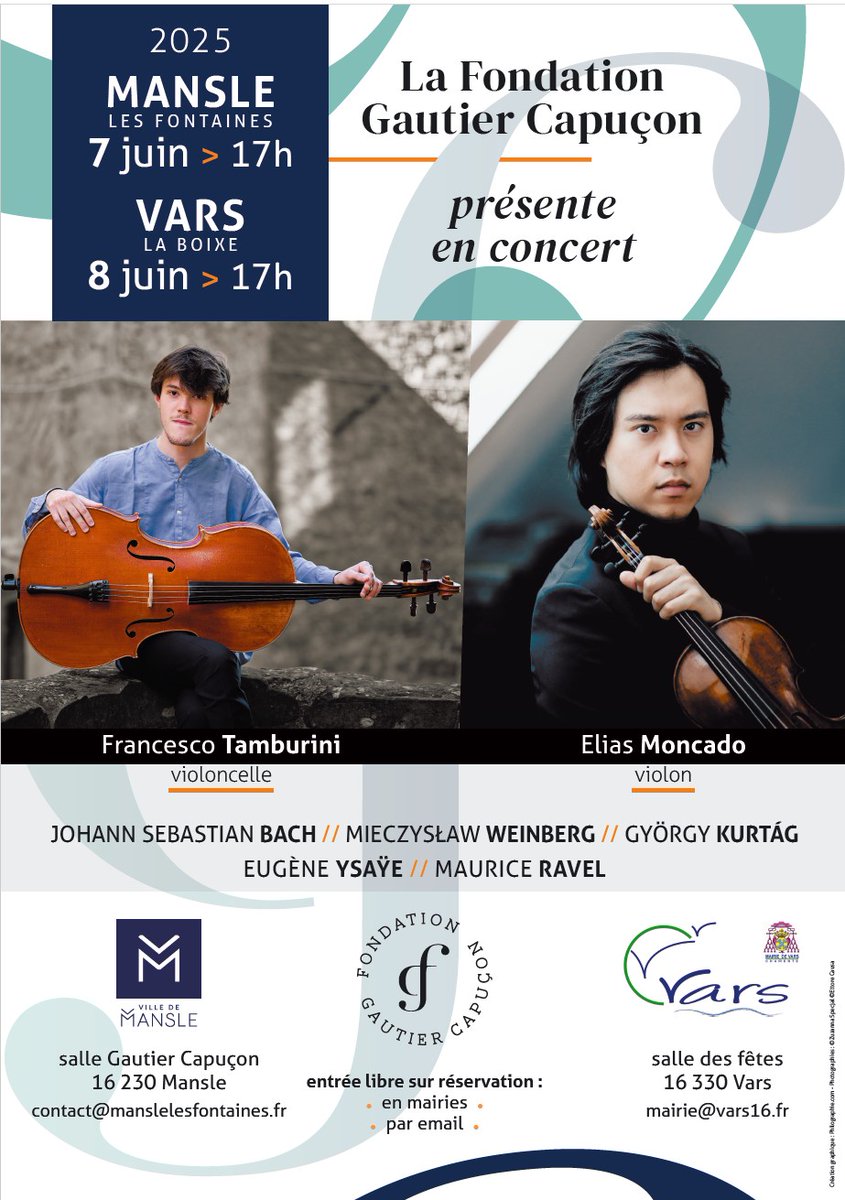 C'était hier soir et c'était fabuleux !
Ces jeunes sont époustouflants de talent et je ne parle pas de leur gentillesse.
Merci à eux et bravo à la Fondation Gautier Capuçon  <a href="/FondationGC/">Fondation Gautier Capuçon</a> cc <a href="/GautierCapucon/">Gautier CAPUÇON</a>
La suite ce soir, à Vars