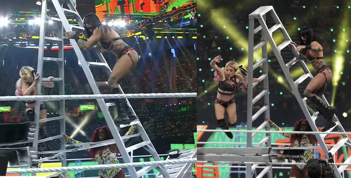 c3690459's tweet image. Naomi: Didn’t You 
Read The Caution Sign 
Girls 🤭🔥🖤
@RheaRipley_WWE 
@TheTrinity_Fatu 
@AlexaBliss_WWE 
#MITB2025