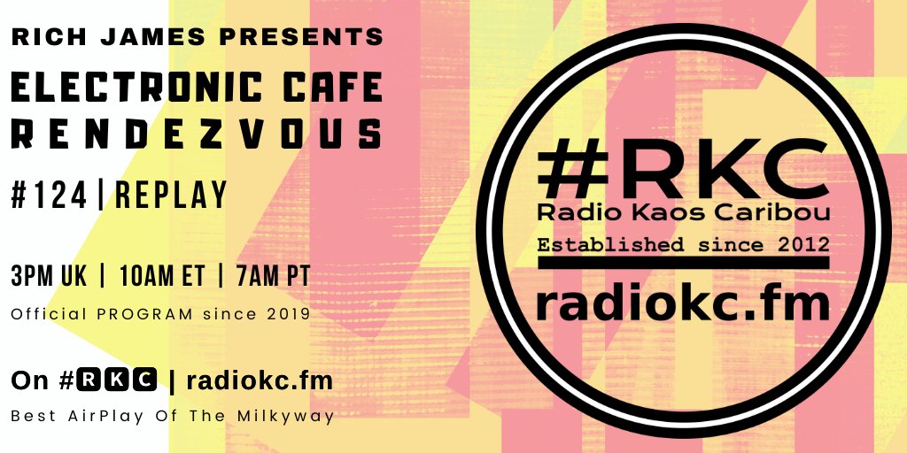 #π₯ππ (@radiokc) on Twitter photo TODAY
π3PM UKβͺ10AM ETβͺ7AM PT
<a href="/ElecCafe/">Electronic Cafe Rendezvous & Pink Dolphin Music</a> #Rendezvous
EP #124 β 2025 #REPLAY
β¬οΈDetailsβ¬οΈ
π fb.com/RadioKC/posts/β¦
π» #ππ
Ίπ
² featuring
<a href="/DRUMxWAVE/">DRUMxWAVE</a> x <a href="/thebaddreamers/">The Bad Dreamers</a> β <a href="/roguefxsynth/">roguefxsynthwave</a> β <a href="/siamcatmusic/">Siam Cat</a> β <a href="/ecpowellmusic/">Eric C. Powell Music | A new ESCAPE is coming!</a> x <a href="/PurpleRoseAndy/">Andrea Powell</a> x SIXMIXSIX
.../... TODAY
π3PM UKβͺ10AM ETβͺ7AM PT
<a href="/ElecCafe/">Electronic Cafe Rendezvous & Pink Dolphin Music</a> #Rendezvous
EP #124 β 2025 #REPLAY
β¬οΈDetailsβ¬οΈ
π fb.com/RadioKC/posts/β¦
π» #ππ
Ίπ
² featuring
<a href="/DRUMxWAVE/">DRUMxWAVE</a> x <a href="/thebaddreamers/">The Bad Dreamers</a> β <a href="/roguefxsynth/">roguefxsynthwave</a> β <a href="/siamcatmusic/">Siam Cat</a> β <a href="/ecpowellmusic/">Eric C. Powell Music | A new ESCAPE is coming!</a> x <a href="/PurpleRoseAndy/">Andrea Powell</a> x SIXMIXSIX
.../...