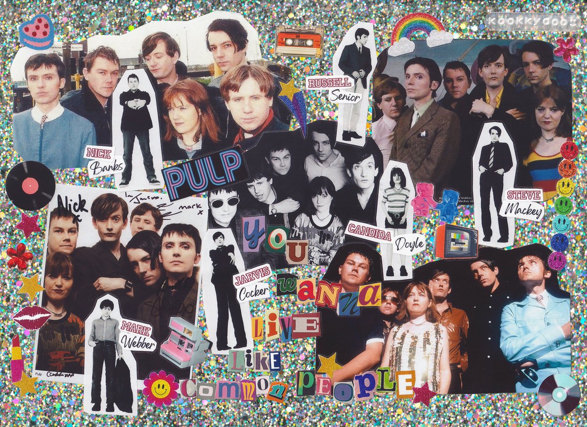 kookkydoo's tweet image. Can I call this Pulp fanart?
Pulp collage by me, made of paper in 2023 (maybe?) and then i scanned it to digital.
#Pulp