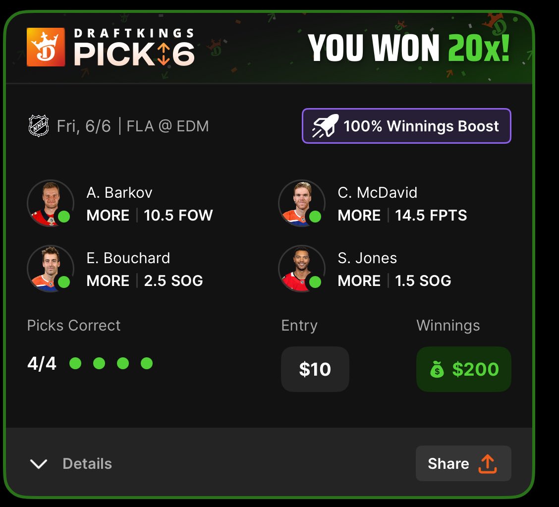 2 15x+ slips cashed back to back days  ‼️‼️

<a href="/Pick6/">Pick6</a> Might be my new favorite app 

Will be posting more in my winnable just started a new job been busy join Link In Bio For more picks &amp; Parlays ‼️💜

#gamblingX #CancelSummer