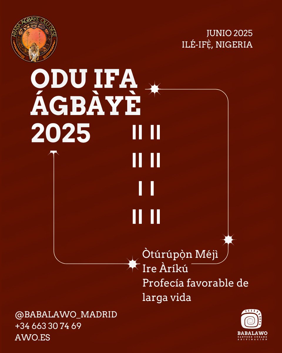 Aboru Aboye En primicia, Odu agbaye 2025, Letra del Año Nigeria 2025-2026 consultassanteria.com/letra-del-ano-… No copiar ni reproducir sin permiso son interpretaciones propias