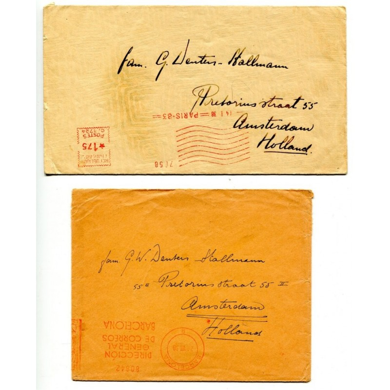 colectalia's tweet photo. International Brigades, two covers to Holland, one through the French post
https://t.co/ARsDFOiqsO https://t.co/zAkEvLpu8Z