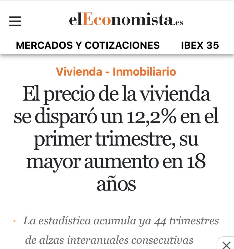 Tú te quitaste el Netflix y el piso que miraste en febrero ha pasado de costar 250.000€ a 280.500€. Vamos que ha subido en tres meses el equivalente a 1525 cuotas de Netflix, Es decir, tendrías que ahorrar la cuota de Netflix de 125 años solo para cubrir esa subida
