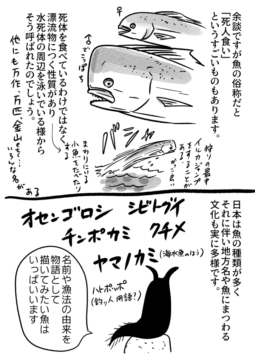 本日の漫画の宣伝…と、裏話(?)です。作中に出てきた魚について。
https://t.co/Q5auzSB2OS 