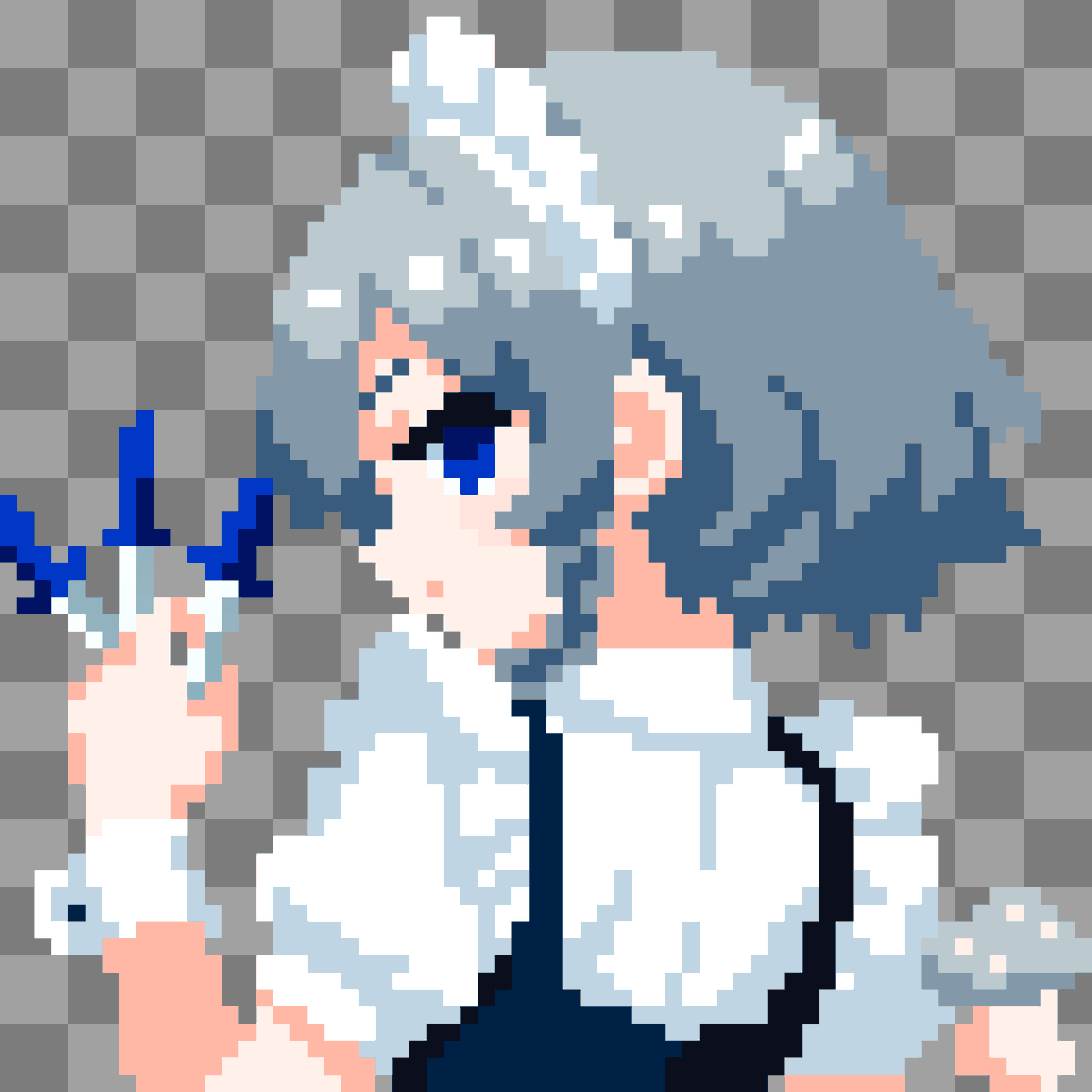 重置咲夜，整的帅了点
#東方Project #ドット絵 #十六夜咲夜
