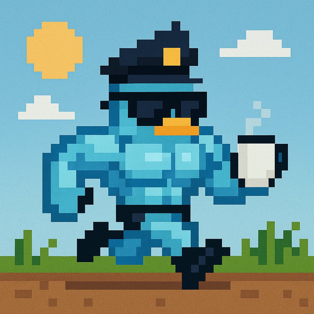 GM frens! ☀️🐧 
Running into the day with coffee in hand.
Stay strong, stay pixelated. 🏃‍♂️☕🐧