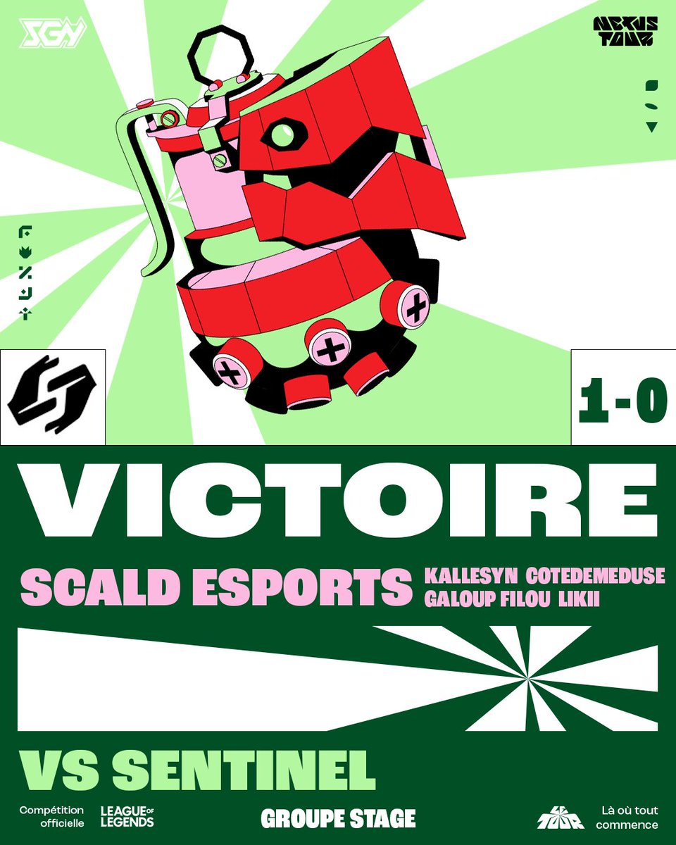 SGN (@student_gn) on Twitter photo Très belle victoire de <a href="/scald_esports/">Scald eSports</a> pour l'ouverture de cette seconde journée de l'étape 3 #NexusTour !
On se retrouve après une courte pause pour la seconde game de la journée 🤙 Très belle victoire de <a href="/scald_esports/">Scald eSports</a> pour l'ouverture de cette seconde journée de l'étape 3 #NexusTour !
On se retrouve après une courte pause pour la seconde game de la journée 🤙